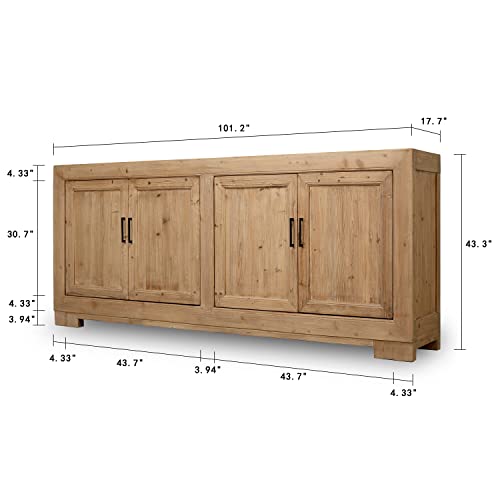 Artissance Rectangular Weathered Pine Wood Buffet Cabinet - Image 2