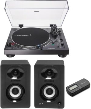 Audio-Technica AT-LP120XUSB Turntable Bundle With Monitors