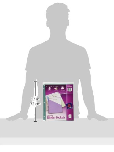 AVERY Binder Pockets, Assorted Colors, 5 Slash Jackets (75254) - Image 3