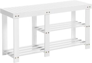 SONGMICS Bamboo Shoe Bench, 3-Tier Shoe Rack ULBS006W01