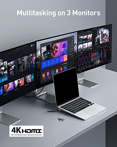 Baseus 4K USB C Docking Station, 2 HDMI+DP - Image 3