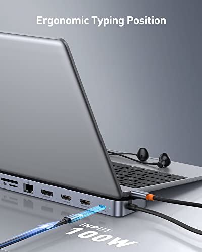 Baseus 4K USB C Docking Station, 2 HDMI+DP - Image 4