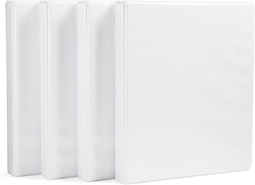 Amazon Basics Basics 3-Ring Binder, 1-Inch, 4-Pack