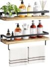 AMADA HOMEFURNISHING Bathroom Shelves With Towel Bar, AMFS01