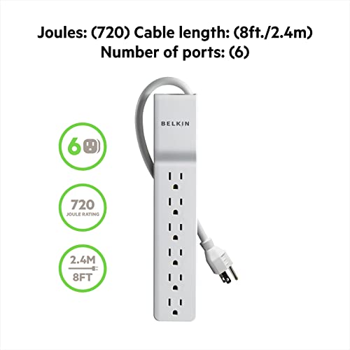 Belkin 6-Outlet Surge Protector Power Strip - Image 3