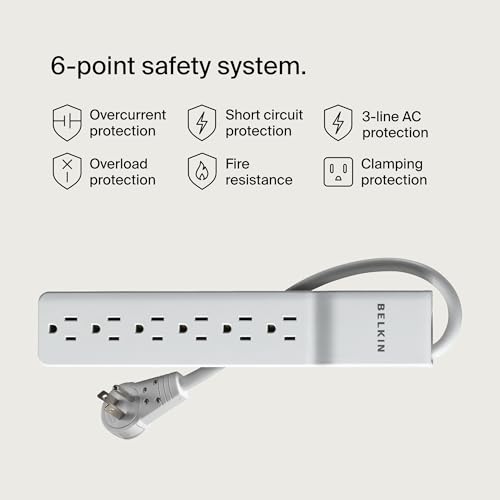 Belkin 6-Outlet Surge Protector Power Strip - Image 5