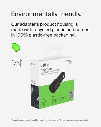 Belkin BoostCharge Dual Car Charger 42W Fast Charge - Image 5