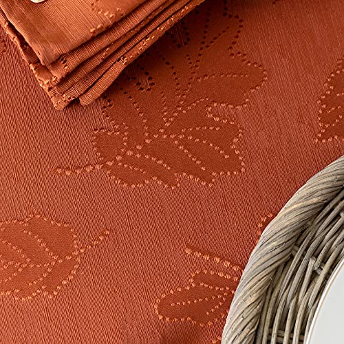 Benson Mills Harvest Legacy Damask Fabric Tablecloth (Rust/Burnt Orange, 60" x 120" Rectangular) - Image 4