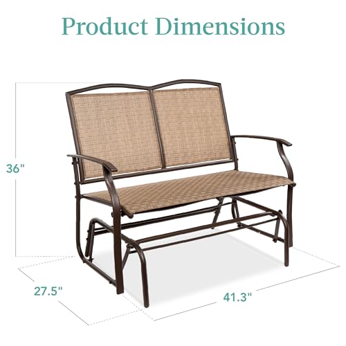 Best Choice Products 2-Person Outdoor Patio Swing Glider Loveseat - Image 3
