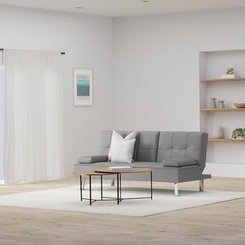 Best Choice Products Linen Folding Futon Reclining Sofa Bed - Image 2