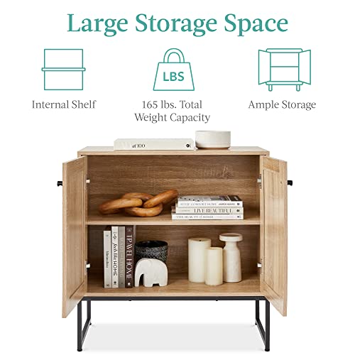 Best Choice Products Rattan 2-Door Storage Cabinet Sideboard - Image 4