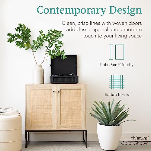 Best Choice Products Rattan 2-Door Storage Cabinet Sideboard - Image 5