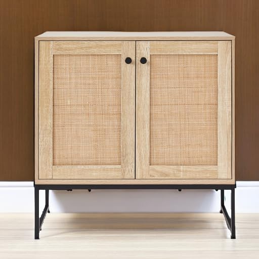 Best Choice Products Rattan 2-Door Storage Cabinet Sideboard - Image 2