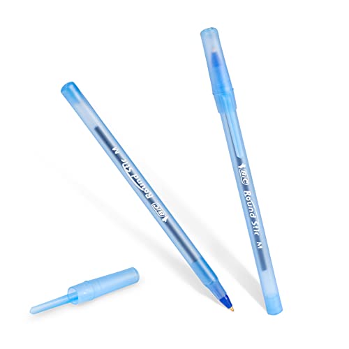 BIC Round Stic Xtra Life Blue Ballpoint Pens, Medium Point - Image 2