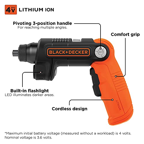 BLACK+DECKER 4V Max* Cordless Screwdriver BDCSFL20C - Image 2
