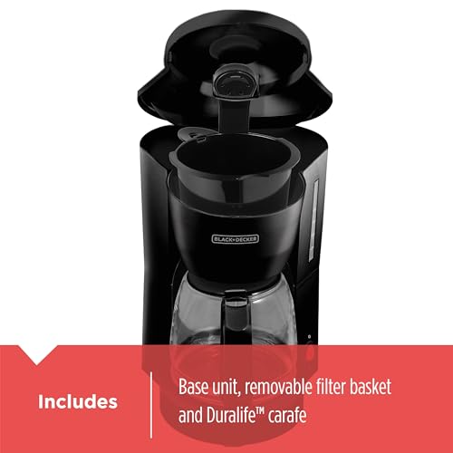 BLACK+DECKER 5-Cup Coffeemaker, Black, DCM600B - Image 4