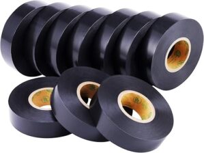 Lichamp Black Electrical Tape, 10-Pack, Waterproof