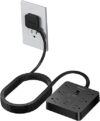 TESSAN Black Surge Protector Power Strip, Flat Plug Extension Cord 5 FT