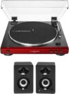 Audio-Technica Bluetooth AT-LP60XBT Turntable Bundle With Monitors