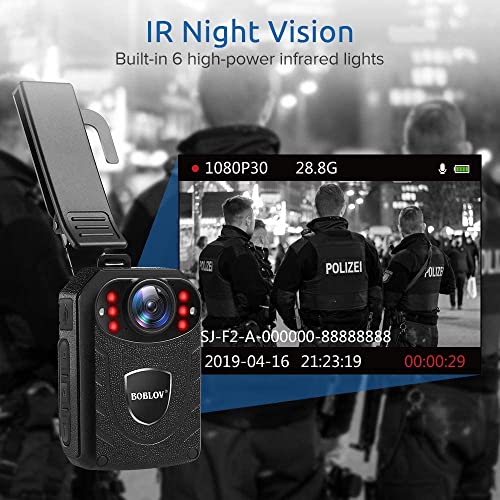 BOBLOV KJ21 Body Camera, 1296P Video Recorder - Image 4