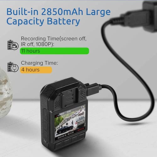 BOBLOV KJ21 Body Camera, 1296P Video Recorder - Image 2
