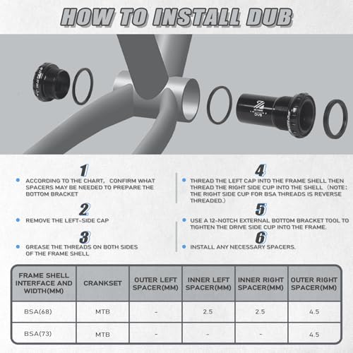 BUCKLOS Bike Dub 68/73mm Bicycle Bottom Bracket - Image 5