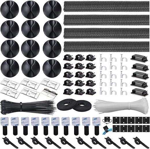 Whellen Cable Management Kit: 288 PCS Cord Organizer