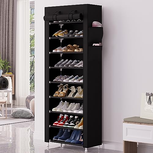 Calmootey 9 Tier Shoe Rack Organizer, Black - Image 3