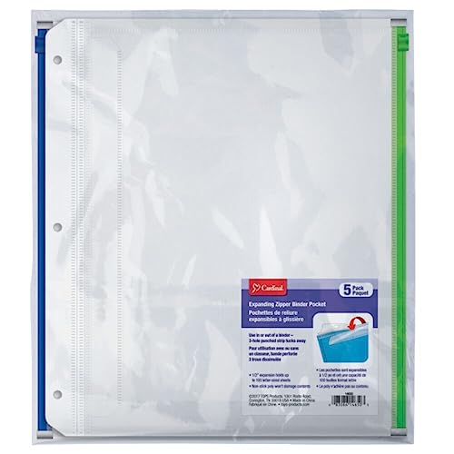 Cardinal Zippered Binder Pockets, 5-Pack (14650) - Image 4