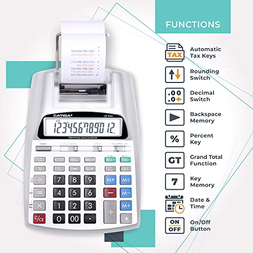 CATIGA Printing Calculator With Bonus Ink Cartridges - Image 4