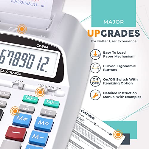 CATIGA Printing Calculator With Bonus Ink Cartridges - Image 2
