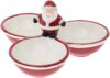 Boston International Ceramic Tri-Part Serving Bowl, Jolly Santa