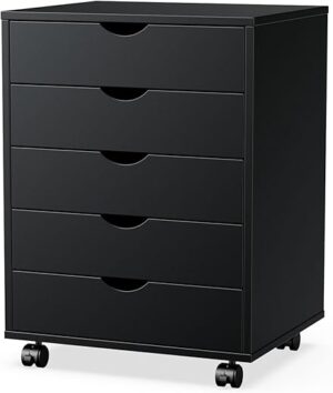 OLIXIS Chest Wood File Cabinet With Wheels