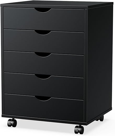 OLIXIS Chest Wood File Cabinet With Wheels