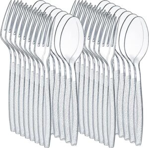 JoyServe Clear Plastic Cutlery Set – 360 Pcs