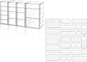Vtopmart Clear Plastic Drawer Organizers Set