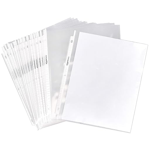 Amazon Basics Clear Sheet Protectors for Binder, 100-Pack