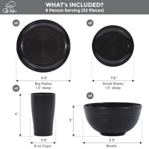 CLIFF’S KITCHEN Wheat Straw Dinnerware Sets For 8