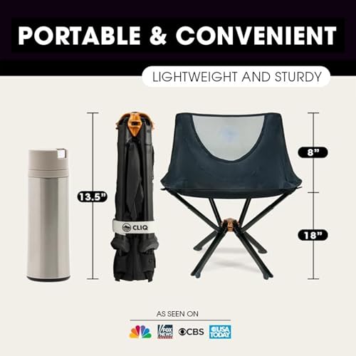 CLIQ Portable Camping Chair - Lightweight, Black - Image 3