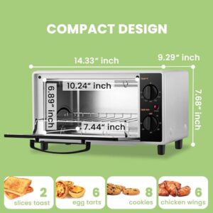 COMFEE’ Mini 2-Slice Toaster Oven, 1000W (CO-B08AA(BK))