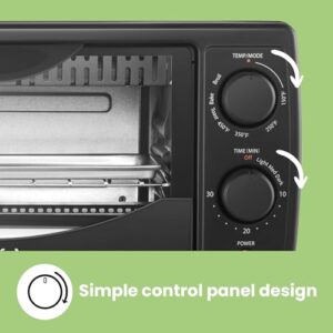 COMFEE’ Toaster Oven Countertop, Small 4 Slice, CTO-E101A(BK)