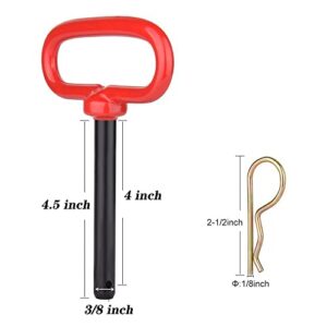 Comonc 3/8 Inch Red Handle Hitch Pin Set