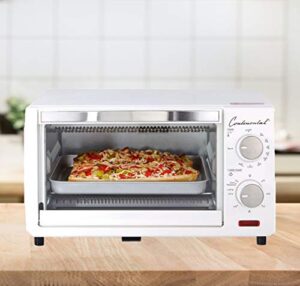 Continental Electric Toaster Oven, 4 Slice, White CE-TO101