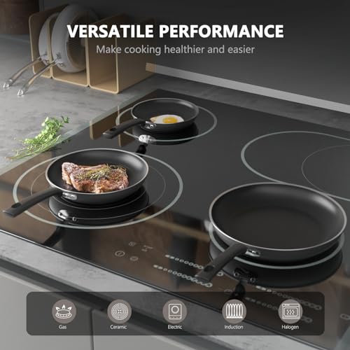 COOKSMARK Aluminum Nonstick Frying Pan Set 3-Piece - Image 3