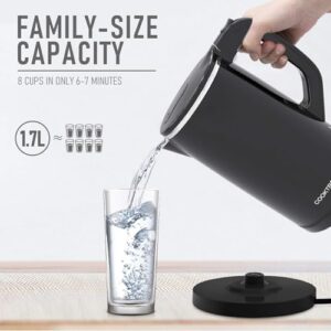 COOKTRON 1.7L Quiet Electric Kettle, Double Wall