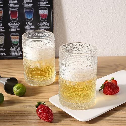 cosnou Large Glasses Set, Hobnail Glassware - Image 5