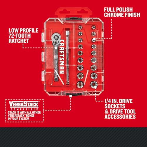 CRAFTSMAN Mechanics Tool Set, 1/4 Inch Drive (CMMT12108) - Image 2