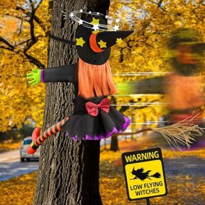 Bswalf Crashing Witch Halloween Decor for Tree
