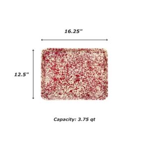 Crow Canyon Home Enamelware Jelly Roll Pan, Black/White Splatter