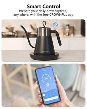 CROWNFUL Smart Electric Gooseneck Kettle, 0.8L Capacity